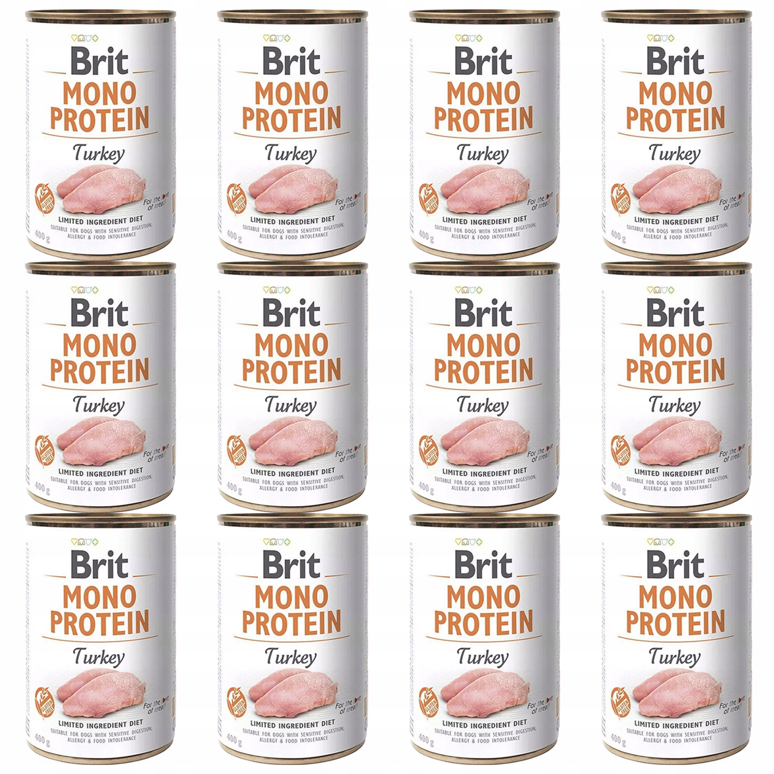 Brit Mono Protein Krmivo mokré pro psa Krůta 12 x 400 g bez obilovin