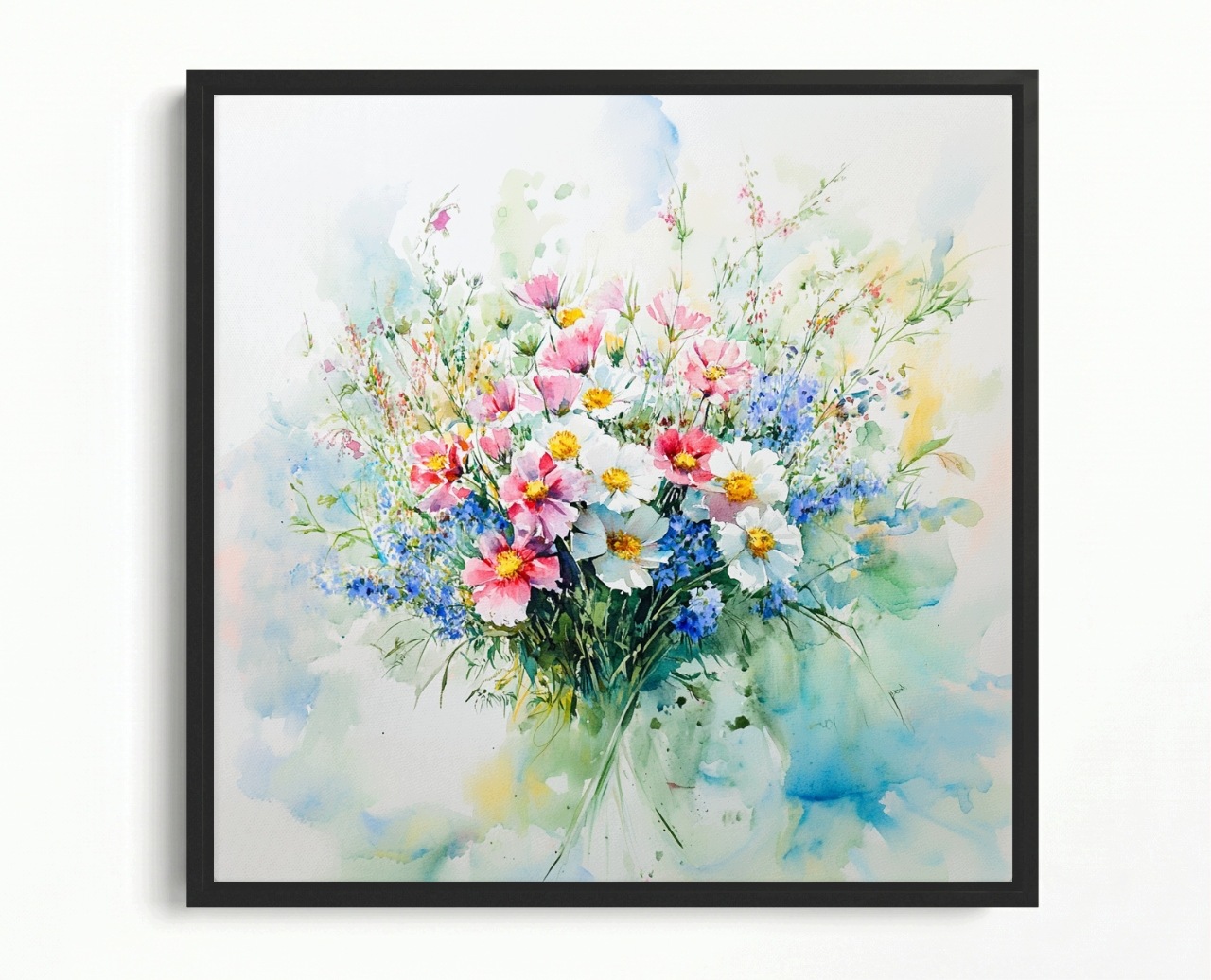 Obraz Rám Americký Box Polní Květiny Kytice Svazek Příroda 40x40