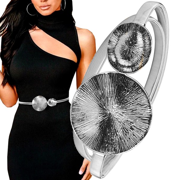 

Pasek Metalowy Snake sprężynka pancerka srebrny