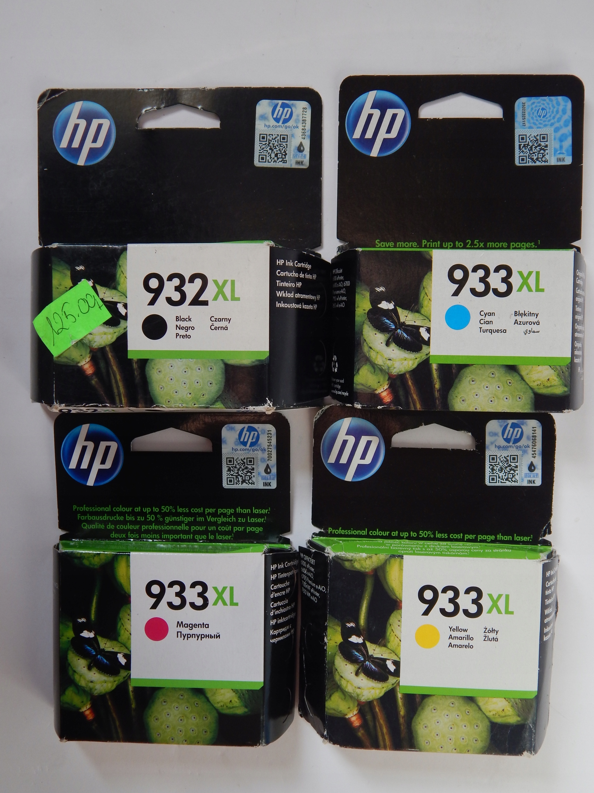 4 x atrament Hp 932XL/933XL C2P42AE originálny set