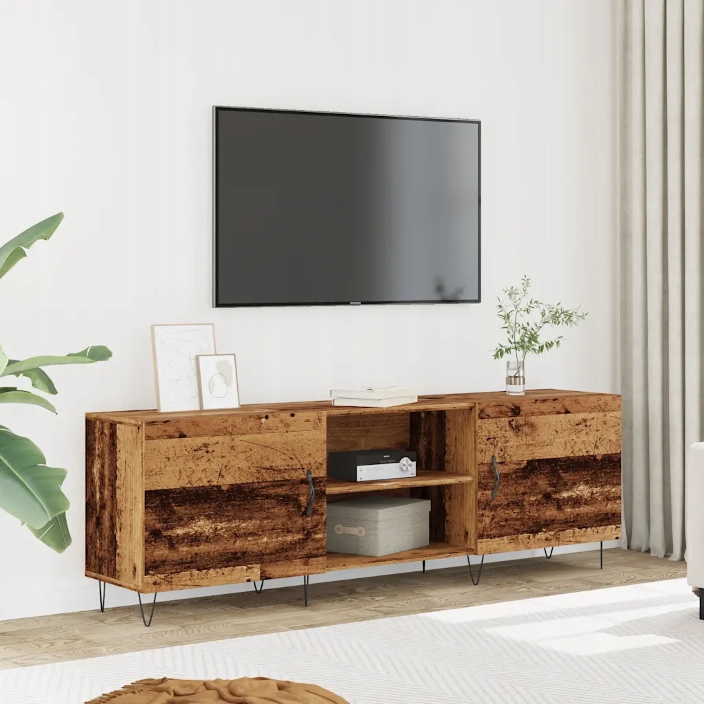 Tv skříňka old wood 150 x 30 x 50 cm kompozitní dřevo Hnědá 857326