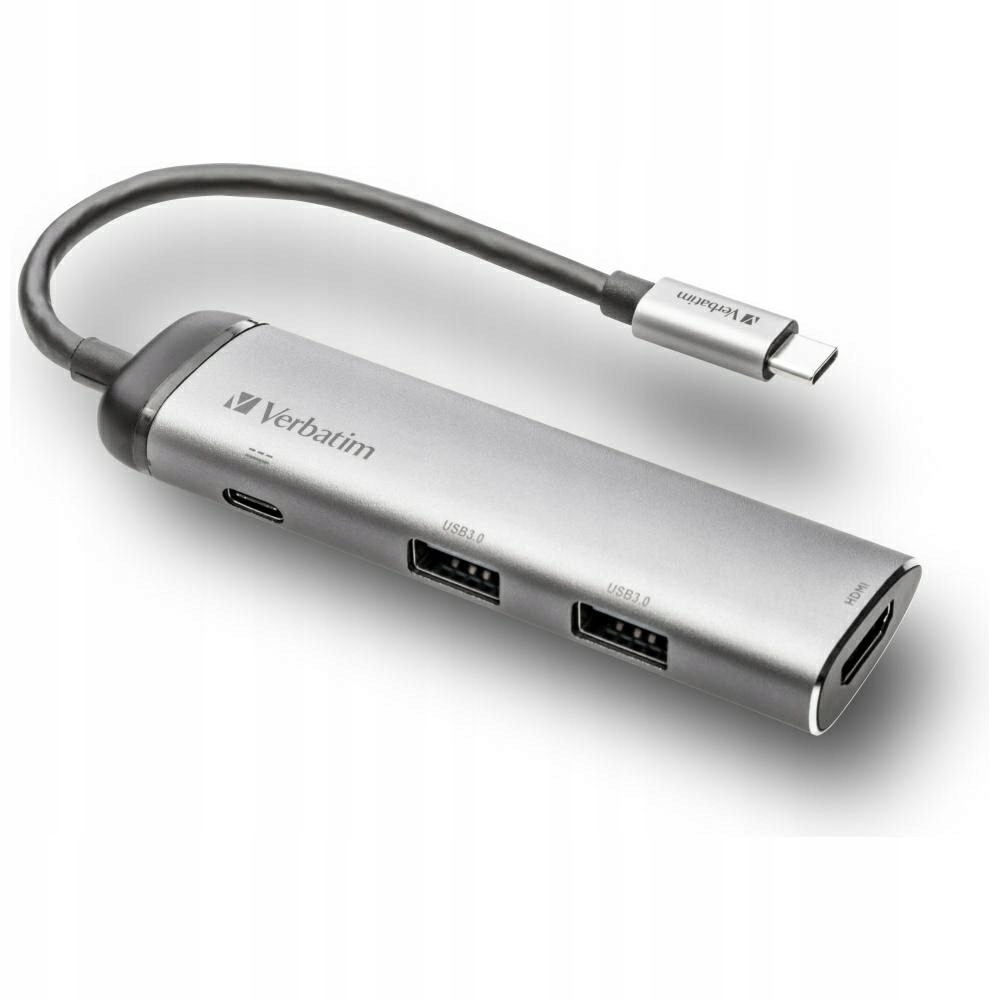 Adapter Usb-c z Hubem Hdmi i 2xUSB-A 3.0 Aluminium Verbatim 49140