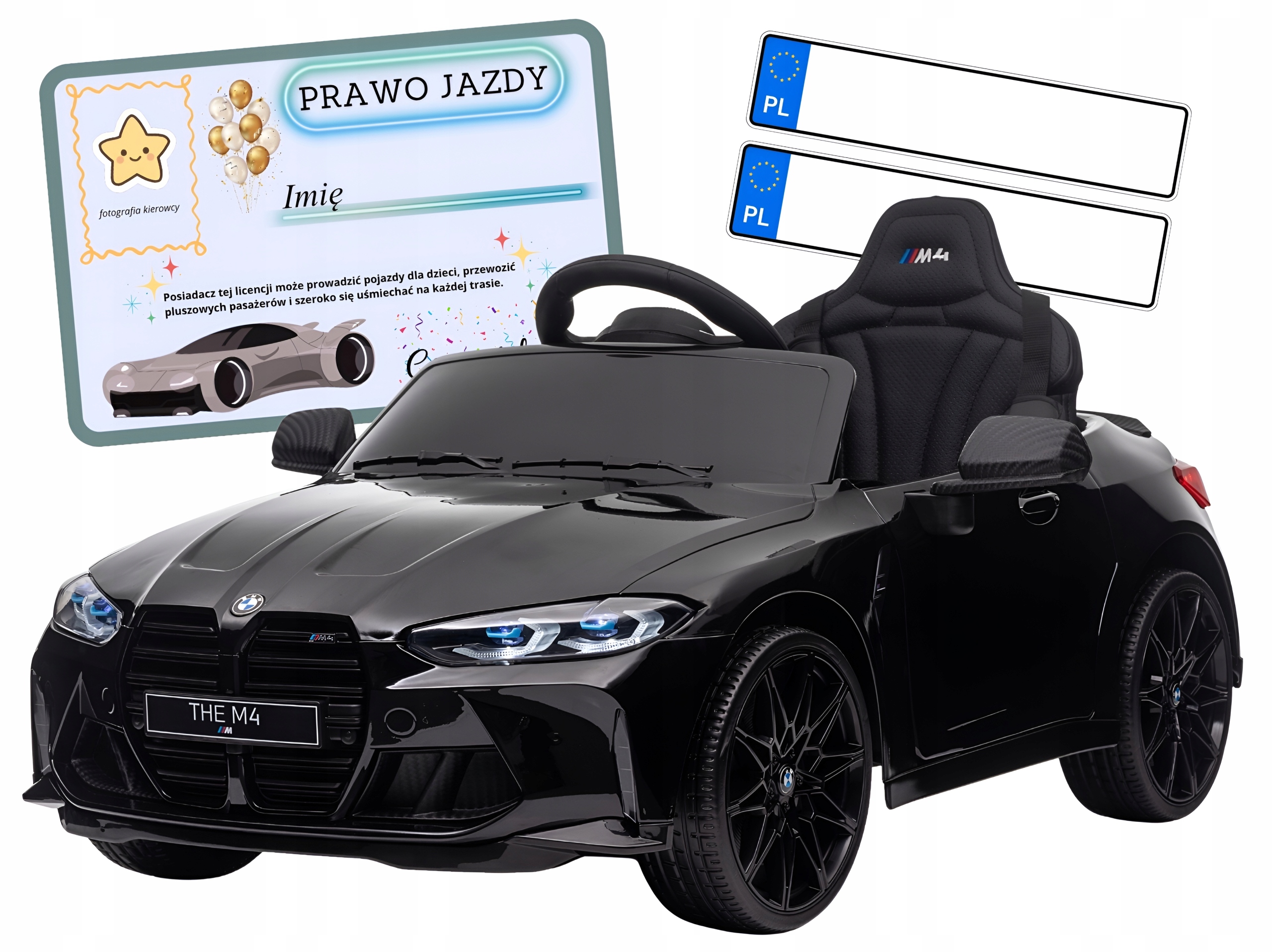 Samochód elektryczny na akumulator Bmw M4 czarny dla dzieci 3 lata