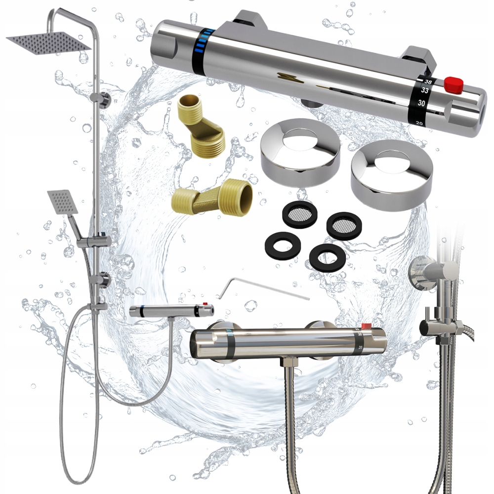 Sprchový Set, Dažďová Sprcha, Termostatická Batéria, Kúpeľňa, Detti