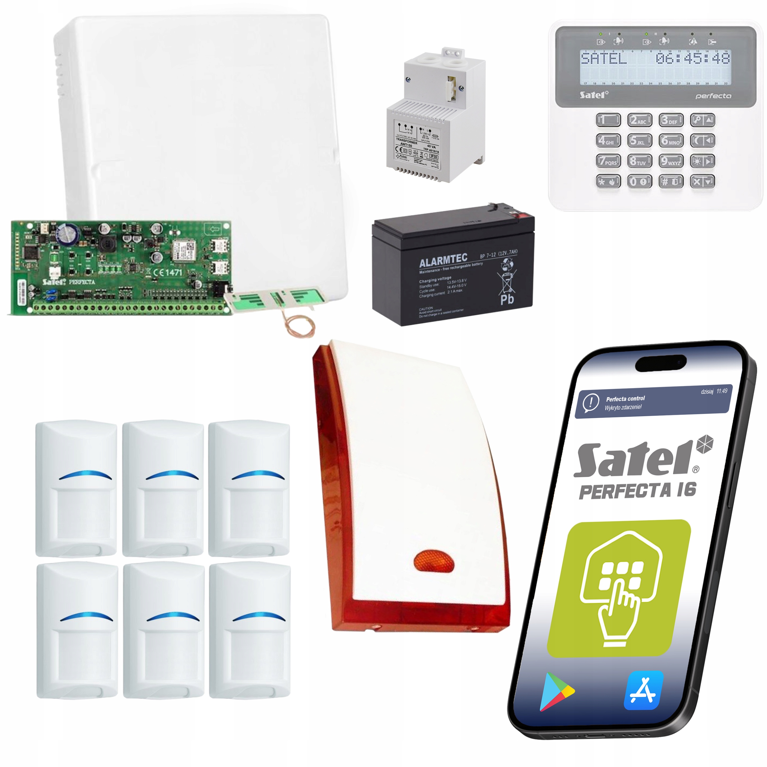 System Alarmowy Do Domu Satel 6 Czujek Pir Bosch Profesjonalny Gsm Alarm