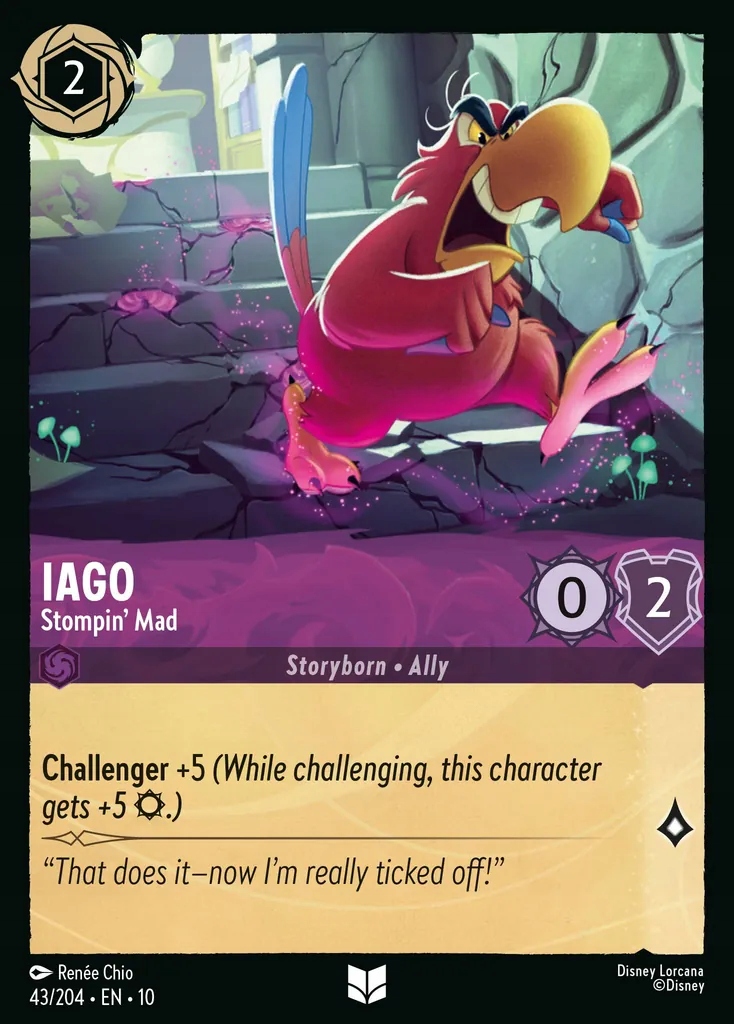 Disney Lorcana Iago Stompin' Mad 10WHI #043