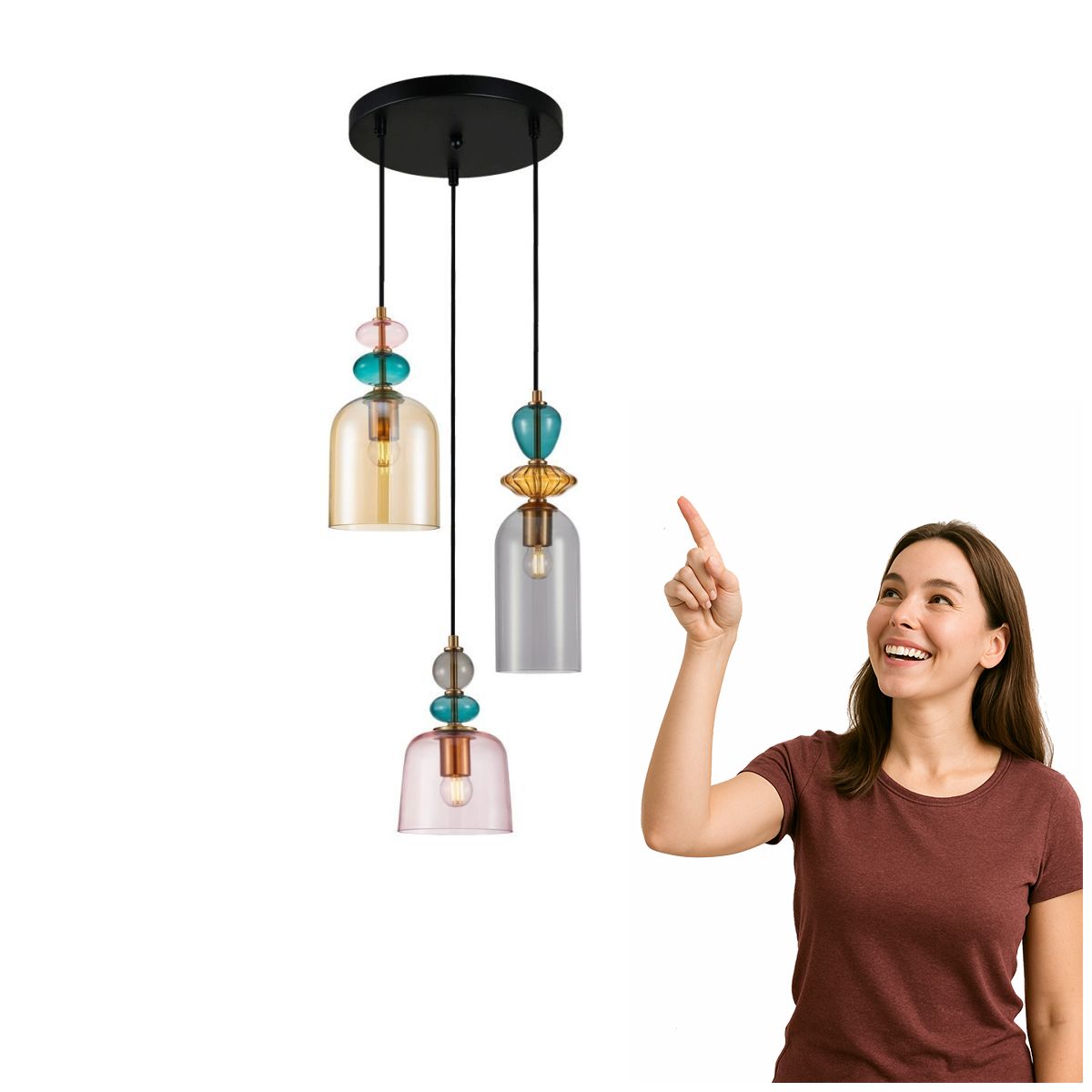 Závěsná lampa Namos PND-27092-3A-MC-BRO Italux