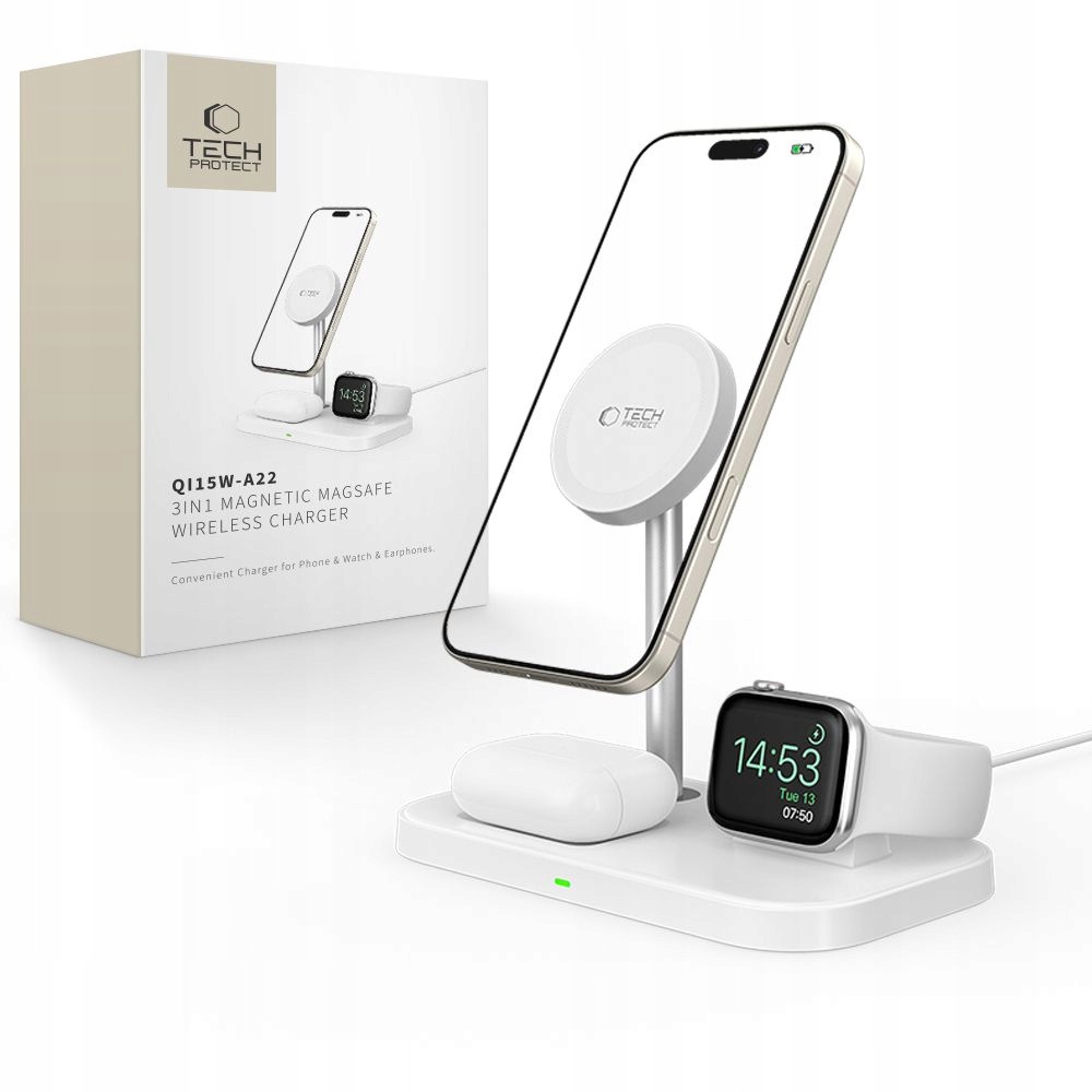 Ładowarka indukcyjna 3w1 ze stojakiem na smartfon Apple Watch AirPods MagSa