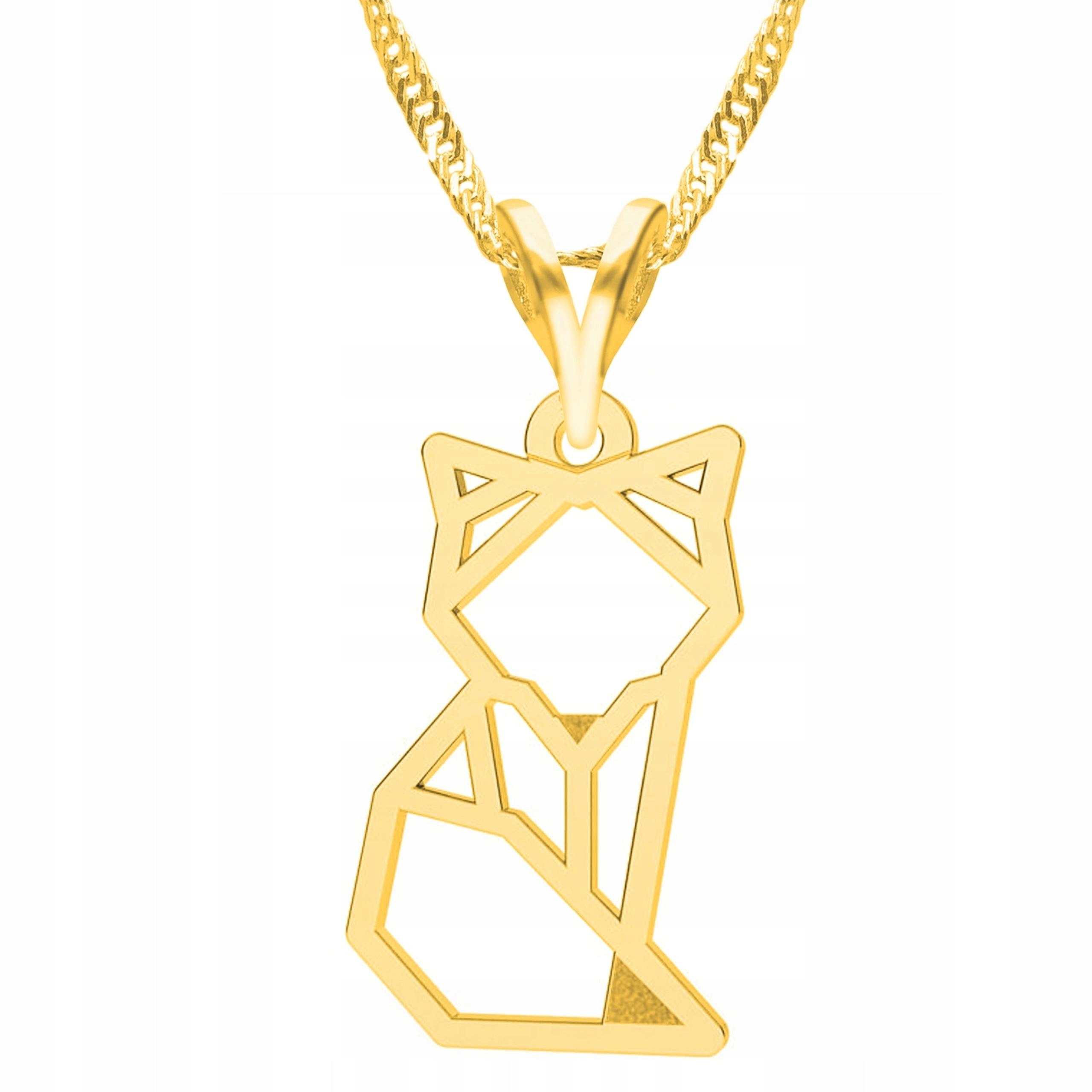 Zlatý náhrdelník s kočičkou Kočka Kočka Kotě Zvířátko Pupil Stříbro 925