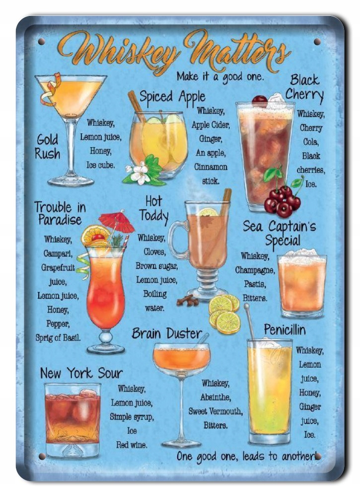 Whiskey Metalowy Szyld Plakat Obrazek Retro #06885