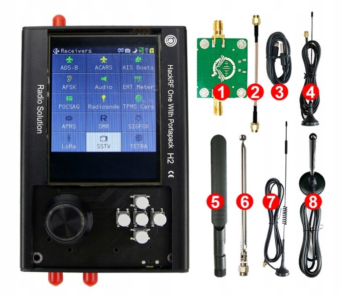 HackRF One ＆PortaPack HackRF One + PortaPack H2 + 5 anten + wzmacniacz LNA