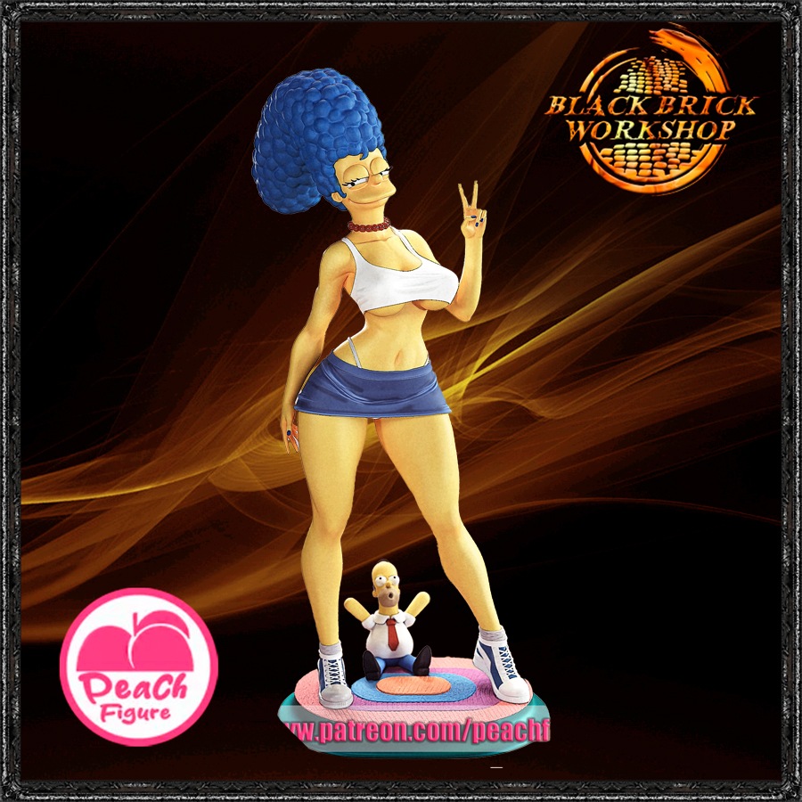 Marge Neupravená Broskvová figurka Měřítko 1/9 (200 mm) (sfw) 3D tisk