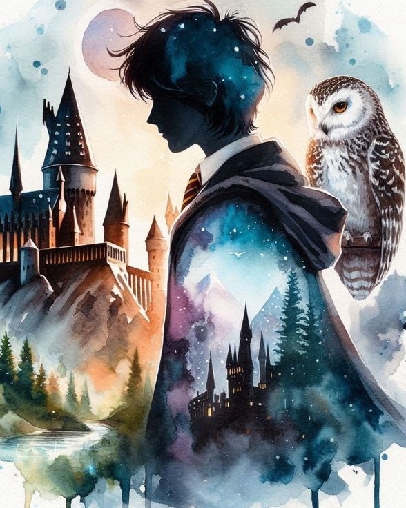 Diamantový obraz Harry Potter Hermiona Grangerová Ron film Velký 80x100cm