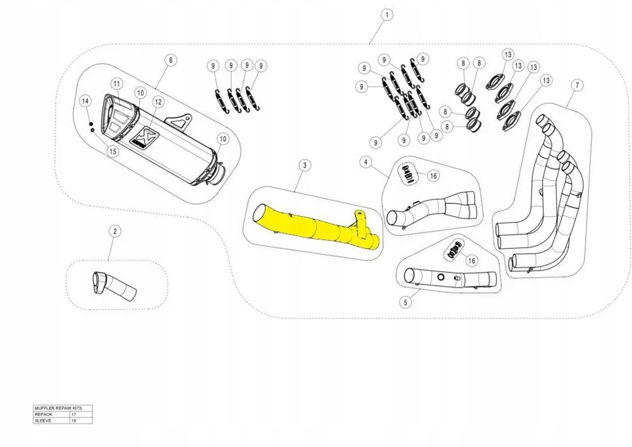 Prepojovacia rúrka Akrapovic Suzuki Gsx 1300 R