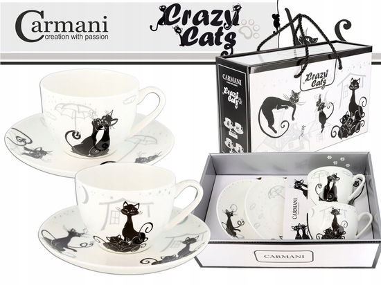 Sada 2 hrnků 250 ml Zamilované kočky