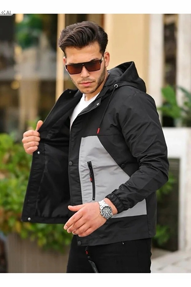 Pánská Prošívaná Bunda S Kapucí Ve Sportovním Stylu, Velikost XL 5IA