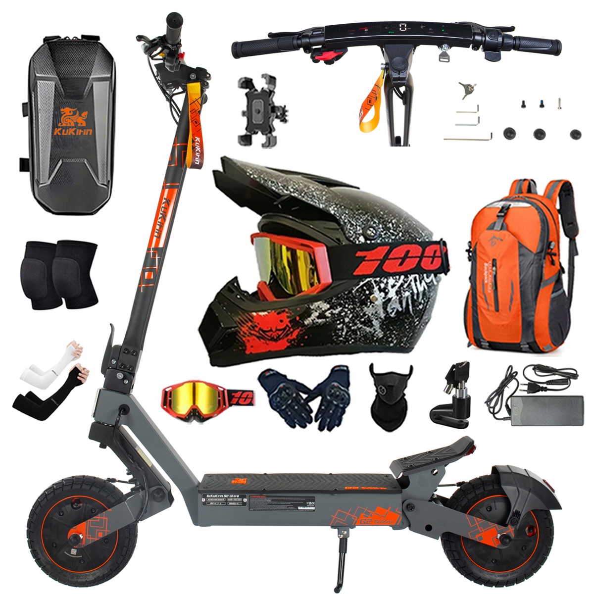 Kukirin G2 Ultra elektrické vozidlo 2000W 55km/h 55KM 48V18Ah 10" dárky