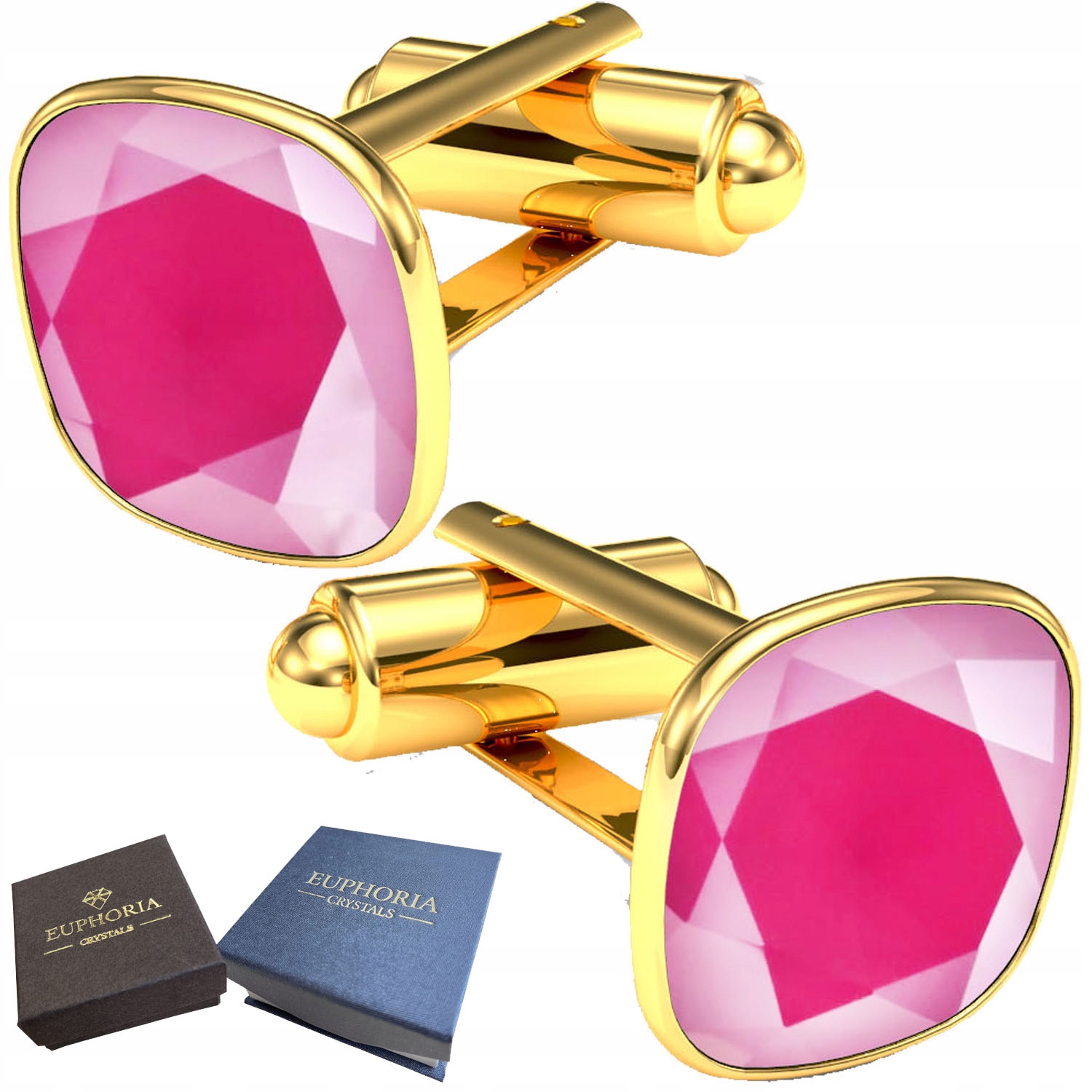 Pozlacené sponky s křišťálem Stříbro 925 Dárek k výročí univerzální