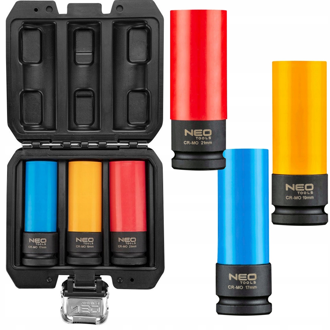 Neo Nasadki Udarowe Do Felg Aluminiowych 3szt 17-19-21mm CrMo 12-350