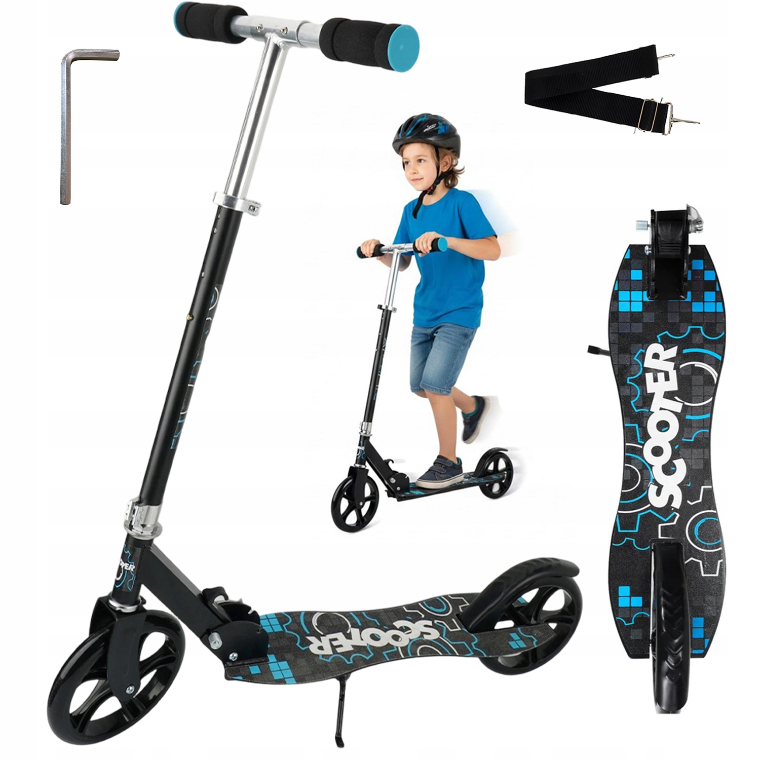 Hulajnoga Dwukołowa Dla Dzieci 2 Koła Regulacja Wysokości Składana