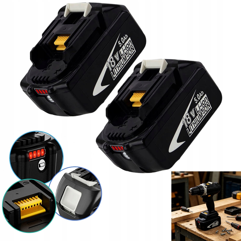 2KS 18V Baterie Pro Nářadí Makita BL1850 BL1860B BL1855 BL1840