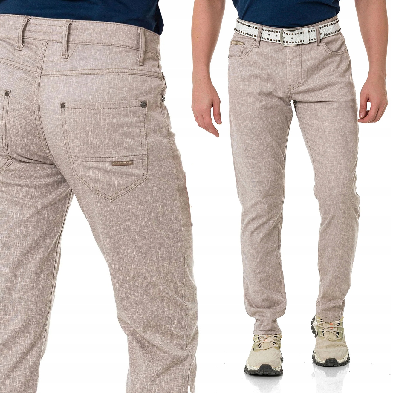 Pánské kalhoty Cipo Baxx Chinosy Casual Slim Elastické