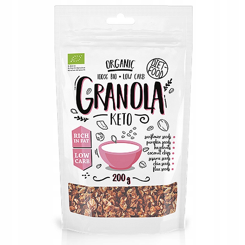 Levně 2x Diet Food Keto granola s rybízem Bio 200 g