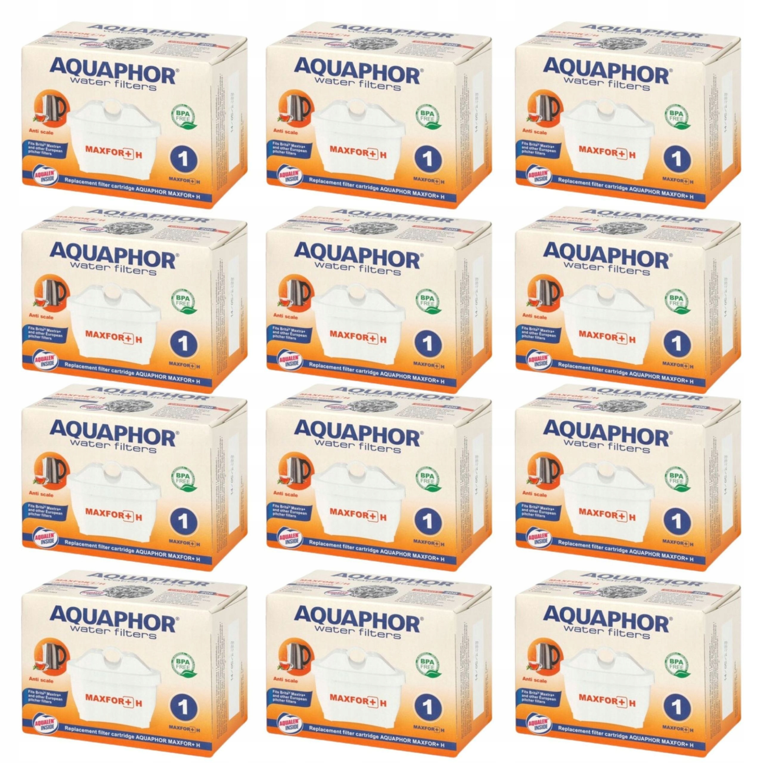 Filtr Aquaphor Maxfor+ H pro tvrdou vodu do filtrační konvice, 12 ks