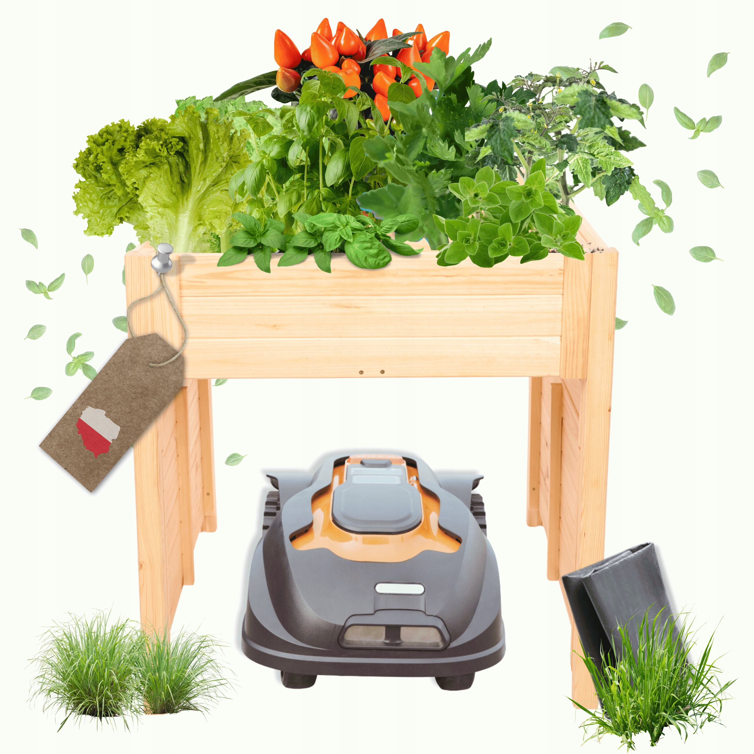 Garaž Do Kosačky zastrešenie pre robotickú kosačku Drevená 2V1 Kvetináč Eko