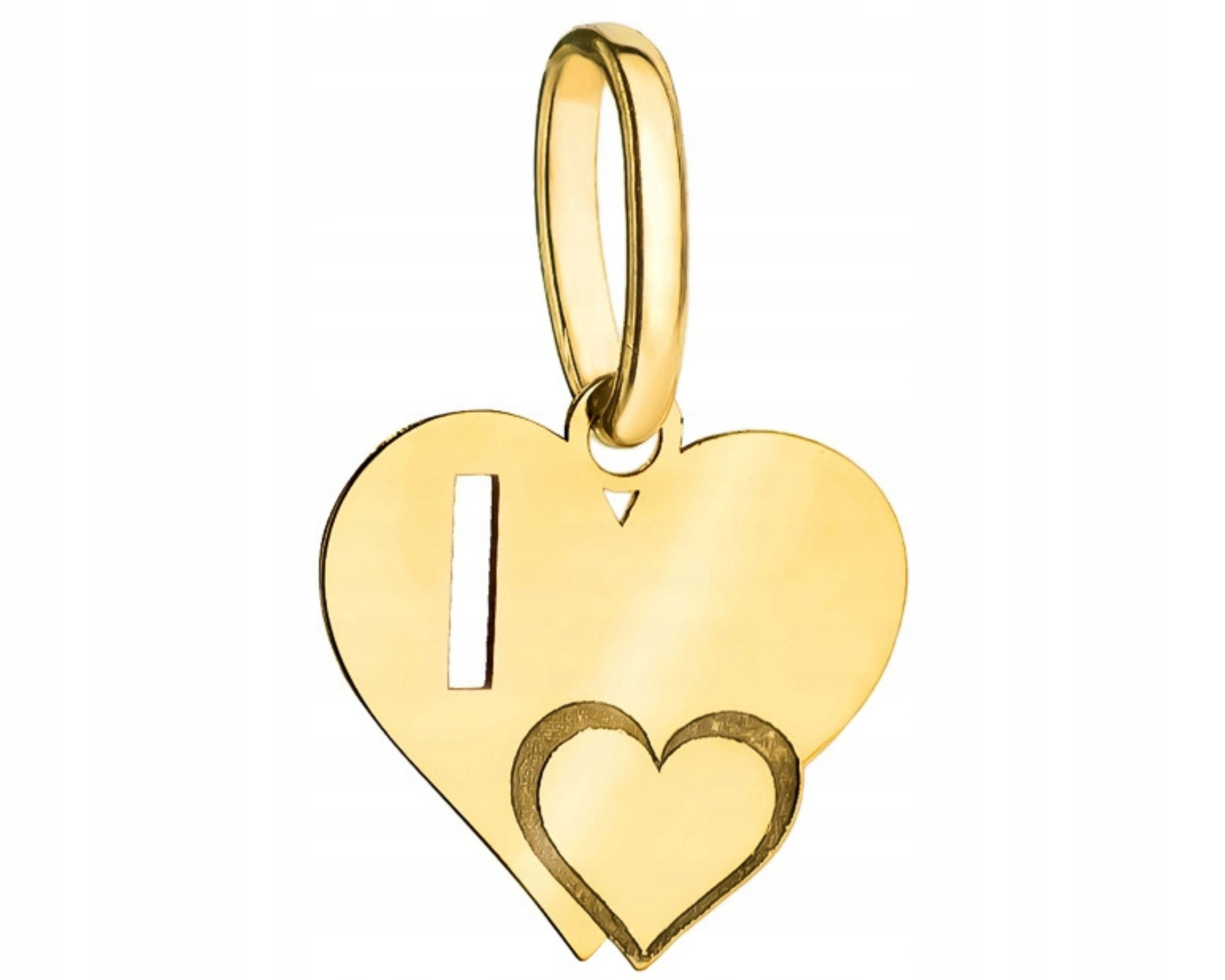 Zlatý přívěsek přívěsek písmenko I srdce gravírování