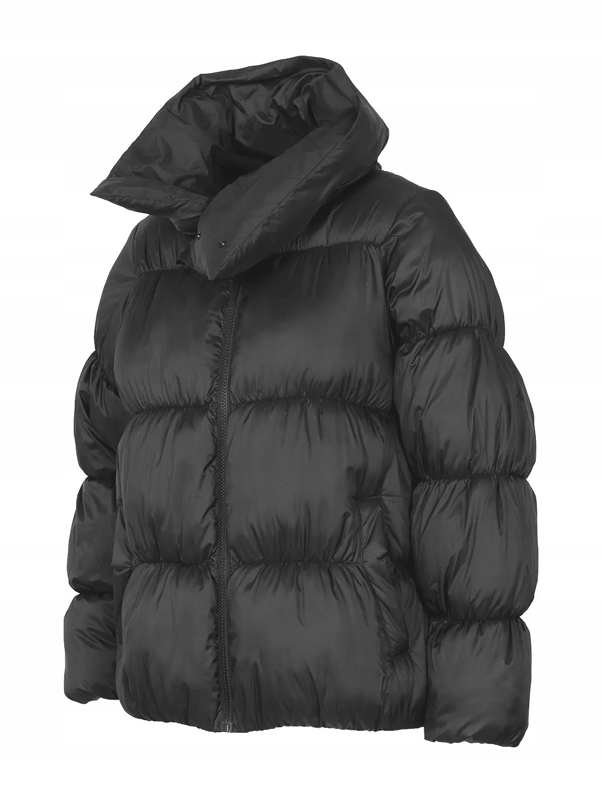 OUTHORN KURTKA ZIMOWA CZARNA PIKOWANA BOMBERKA Kaptur bez kaptura