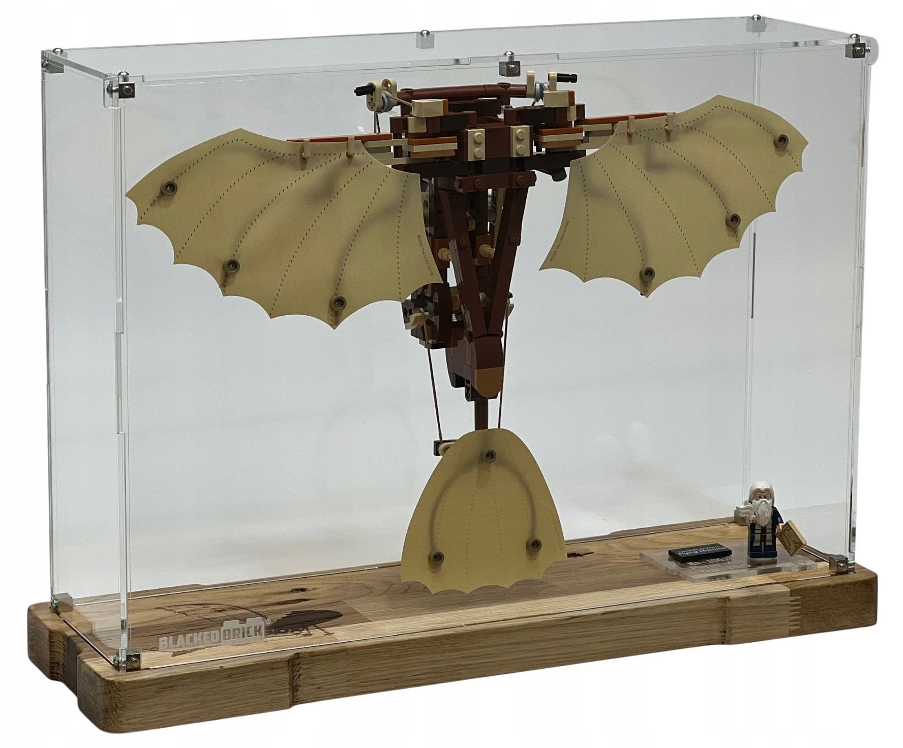 Vitrína Wood Blacked Brick pre Lego 10363 Icons Stroj Leonarda da Vinciho