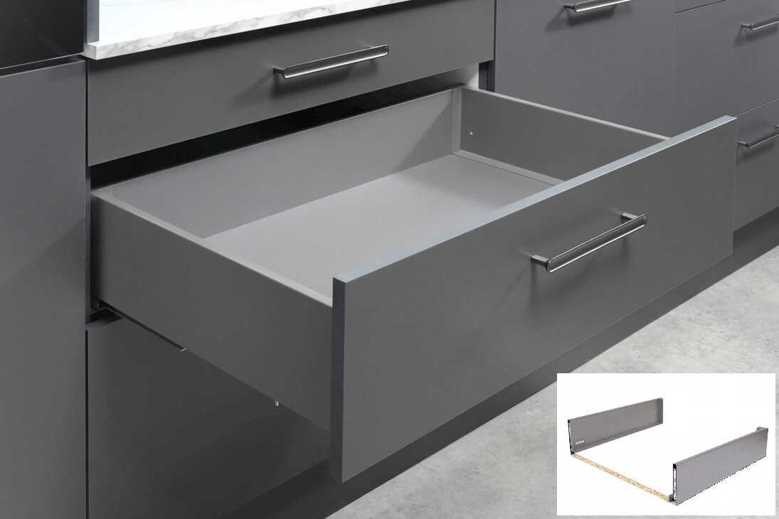 Šuplík Hafele Matrix S Slim 2.0 Střední H135 550 Šedá matná