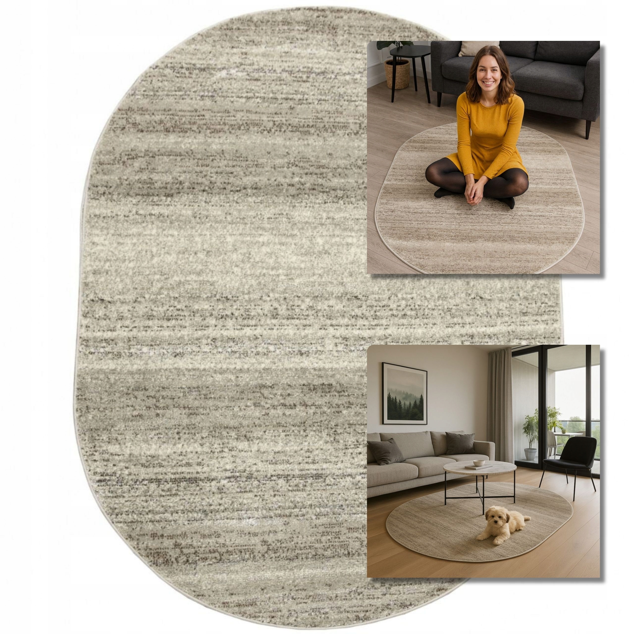 Koberec Oválný Moderní Módní Béžový Koberec Do Obývacího Pokoje Adventure 80x150