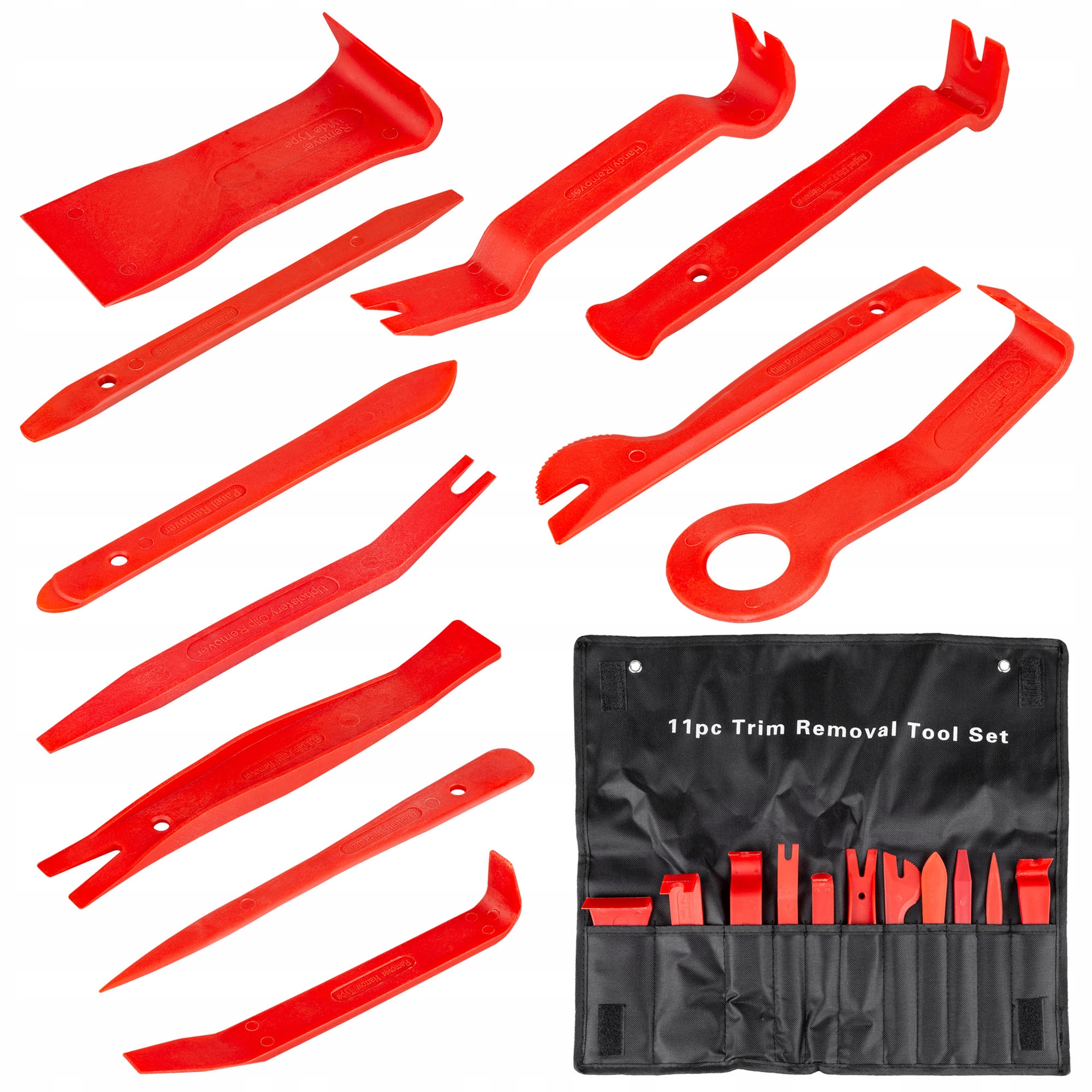 ZESTAW DO DEMONTAŻU TAPICERKI DŻWIGNIE DO DEMONTAŻU SPINEK ŚCIĄGACZE 11 SZT