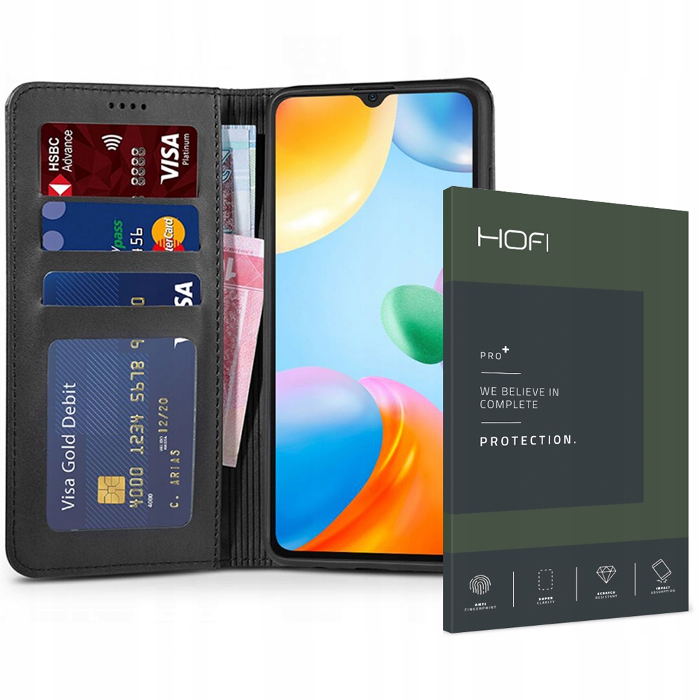 

2-PAK Skórzane Etui Portfel Do Redmi 10C Szkło