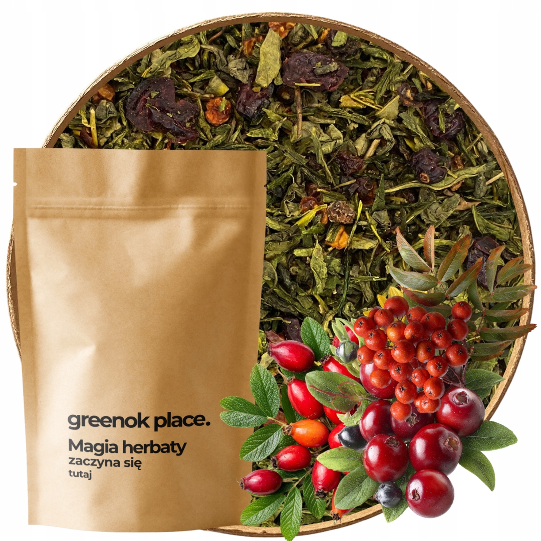 Levně Zelený Čaj Brusinky Jeřabina Šípková Růže