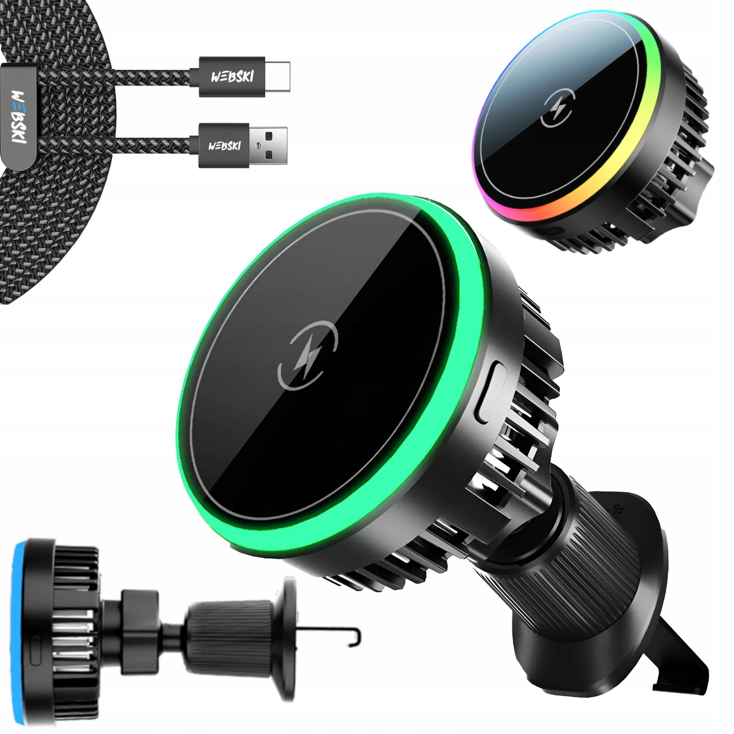 Magnetický Držák Indukční Nabíječka Do Auta MagSafe 15W Kabel