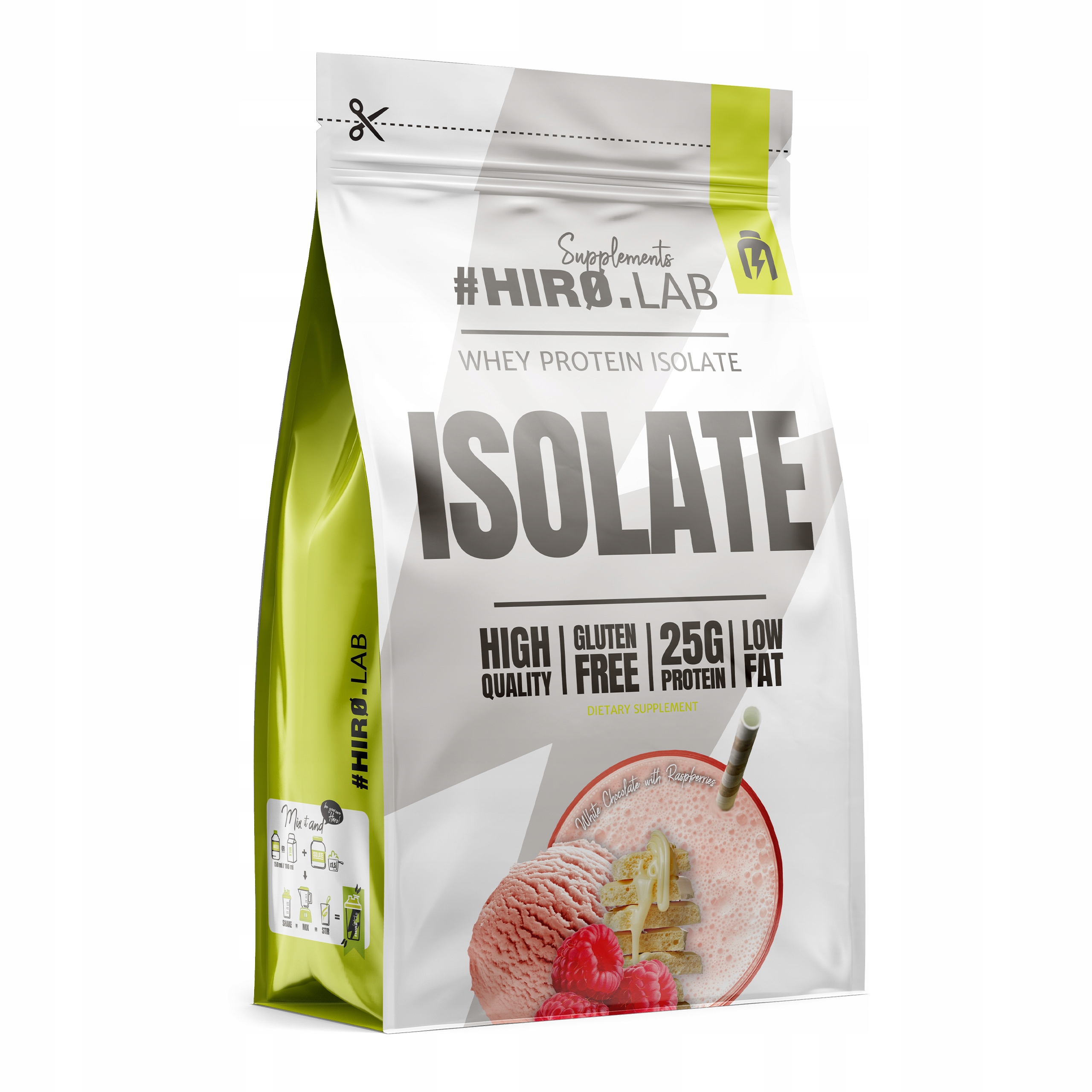 Izolát Hiro.lab 700 g bílá čokoláda – malina
