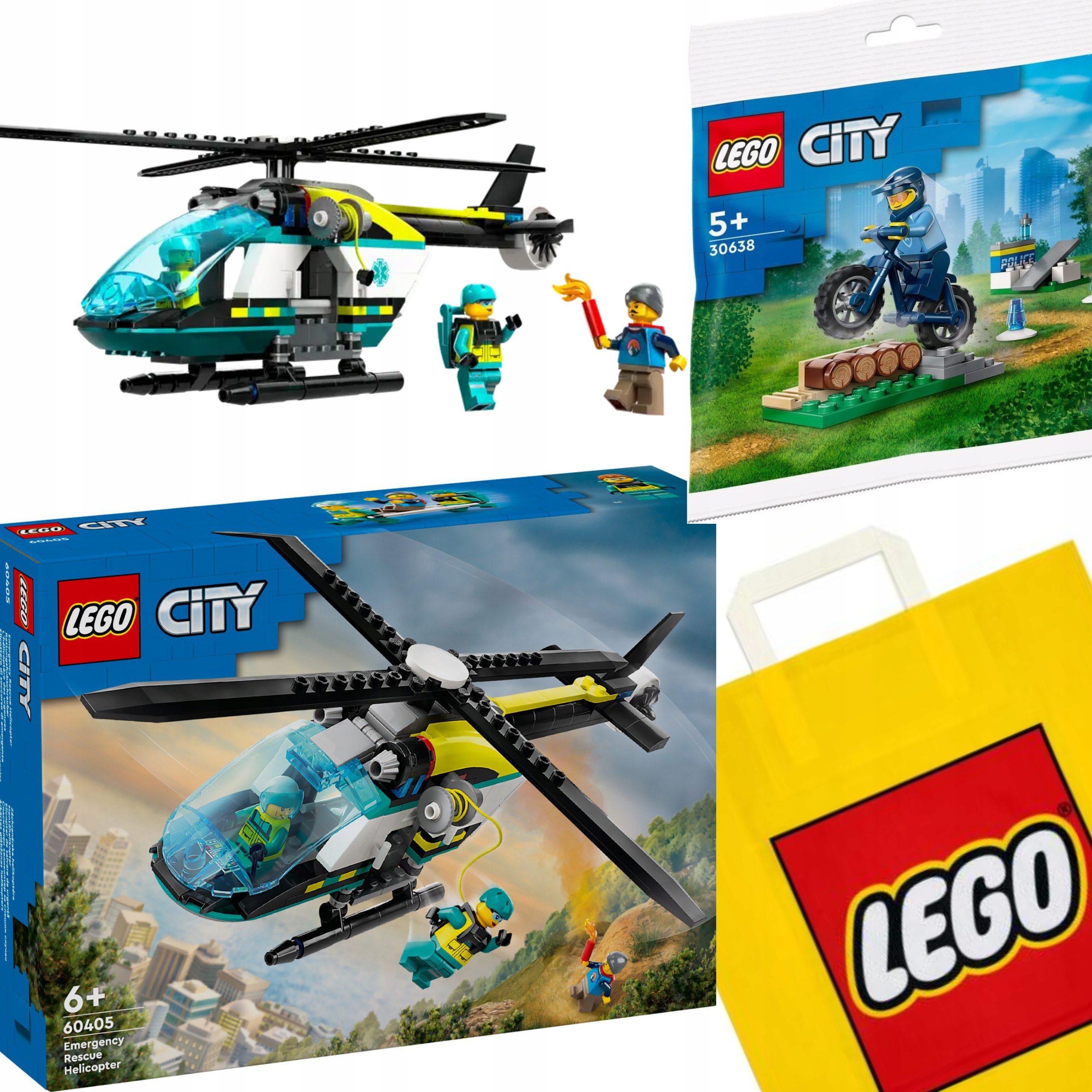 LEGO CITY 60405 HELIKOPTER RATUNKOWY + LEGO 30638 + GRATIS TORBA PREZENT
