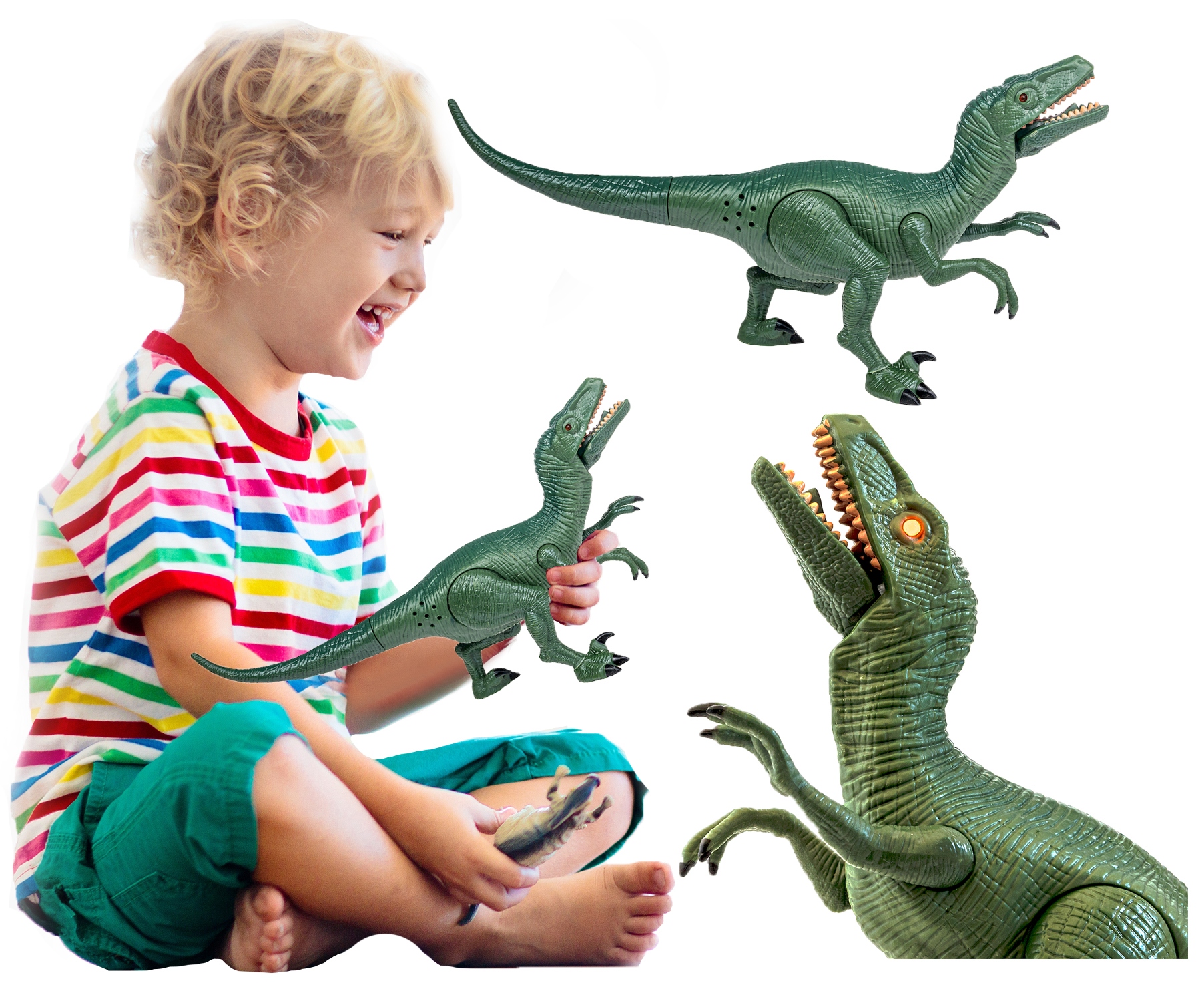 

Smily Play Dinozaur duży ryczy świeci velociraptor