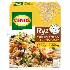 Levně Cenos Rýže přírodní hnědá celozrnná 4 x 100 g