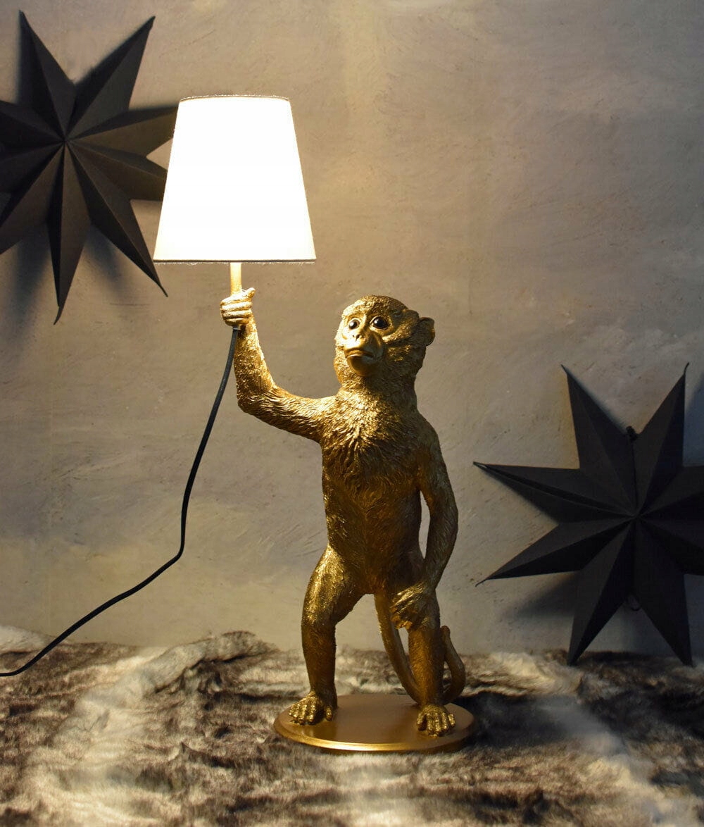 Lampa Stołowa Złota Małpa w Stylu Glamour Kod producenta ---