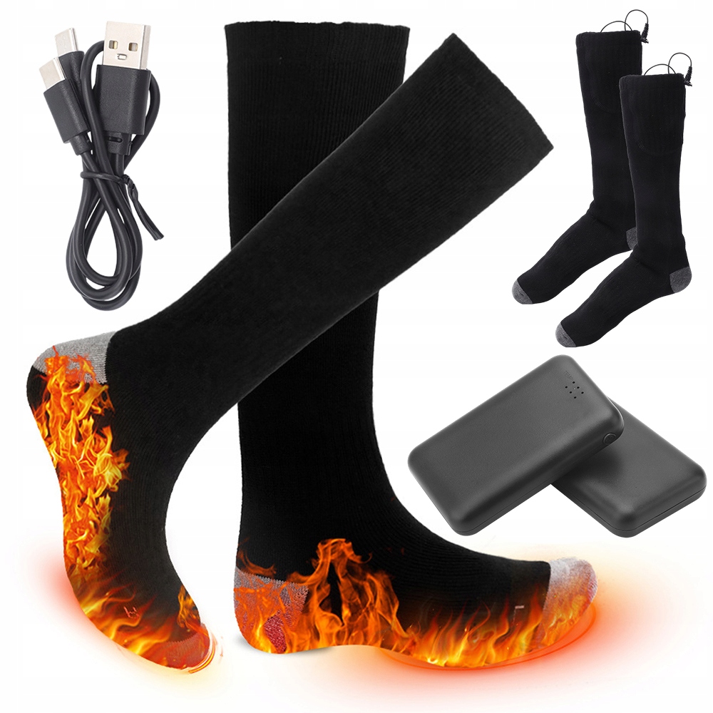 Skarpety Grzewcze 3X Ustawienia TEMPERATURY70°C Bezpieczne Pranie Maszynowe