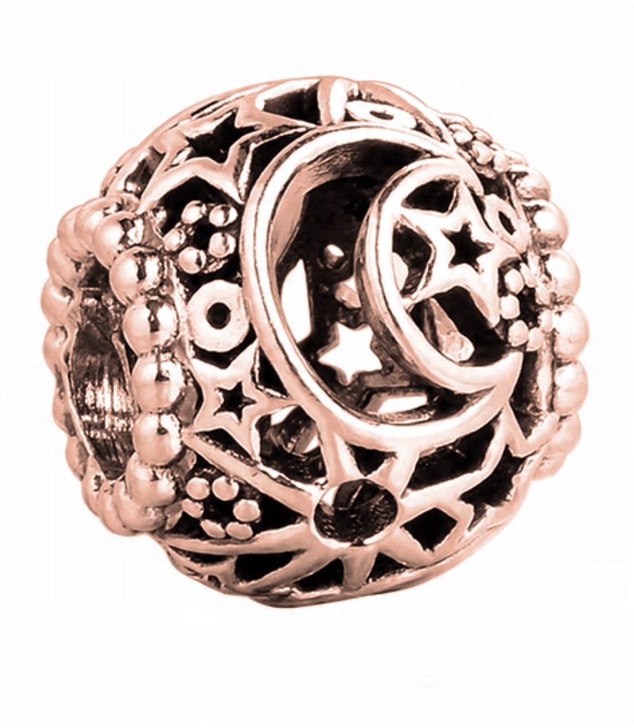 

Charms Księżyc Gwiazdy różowe złoto srebro 925