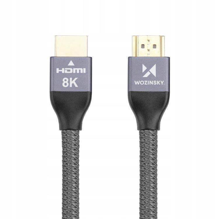 Wozinsky kabel Hdmi 2.1 8K 60 Hz 48 Gbps 4K 120 Hz 2K 144 Hz 2m srebrny
