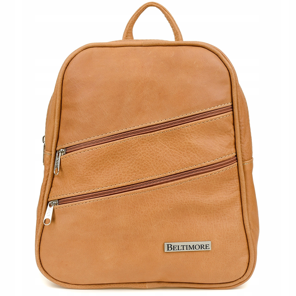 Dámský kožený batoh s prostornou přírodní kůží, klasický, prostorný Beltimore
