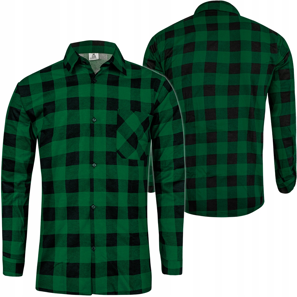 

Męska Koszula W Kratę flanelowa Zielona krata r.XS