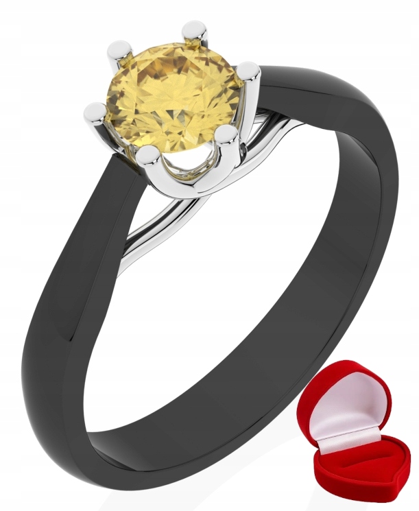 Zlatý Prstýnek 585 14k Safír 0,50 ct Černé Zlato R17