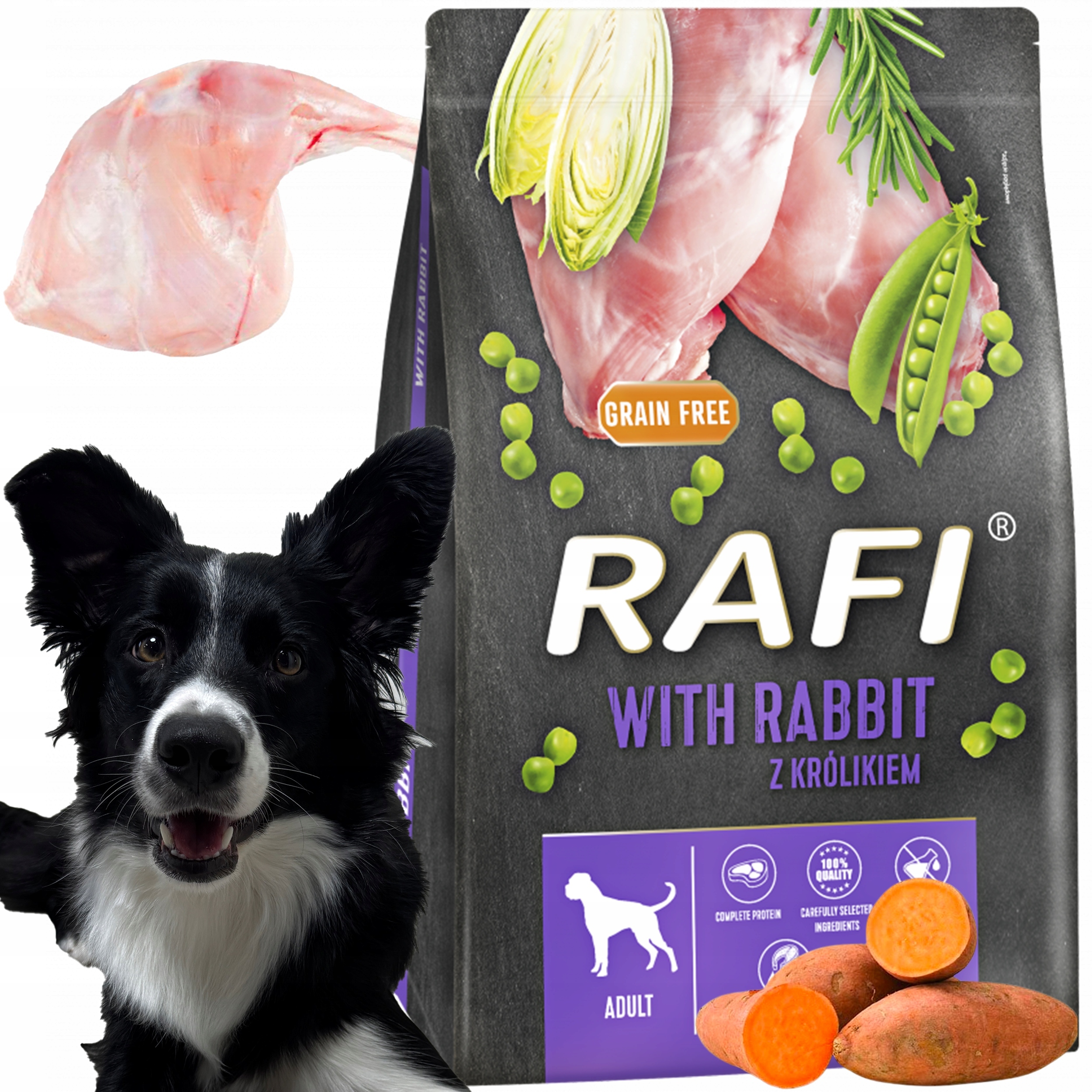 Levně Suché Krmivo pro psa Rafi Adult s králíkem 3 kg 1 ks